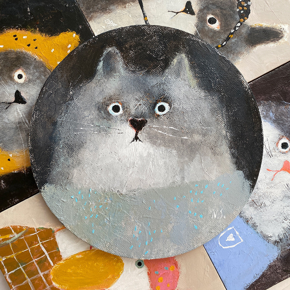Surprised Grey Cat – Original