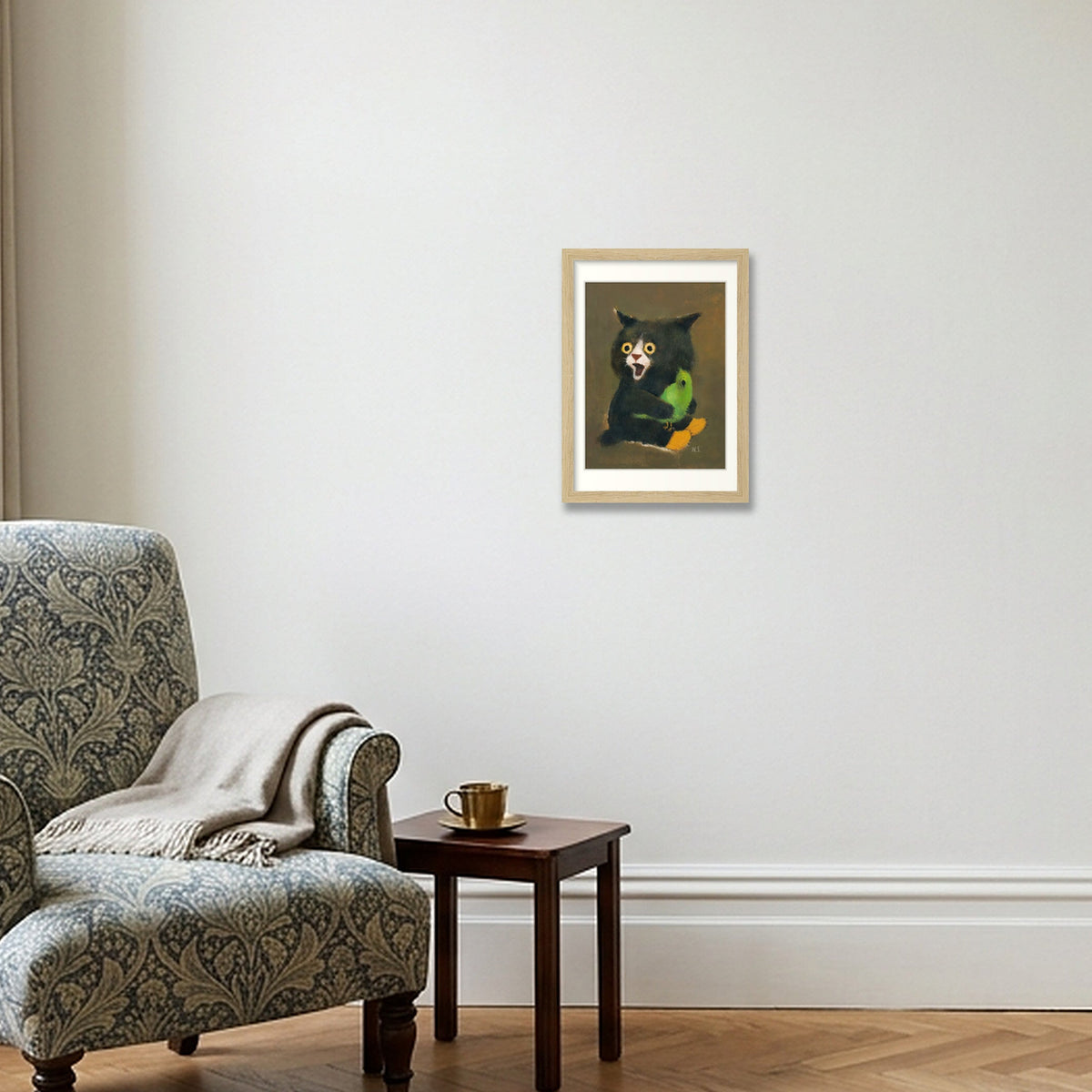Parrot and Me — A4 (21×30cm, 8×12") Oak Frame