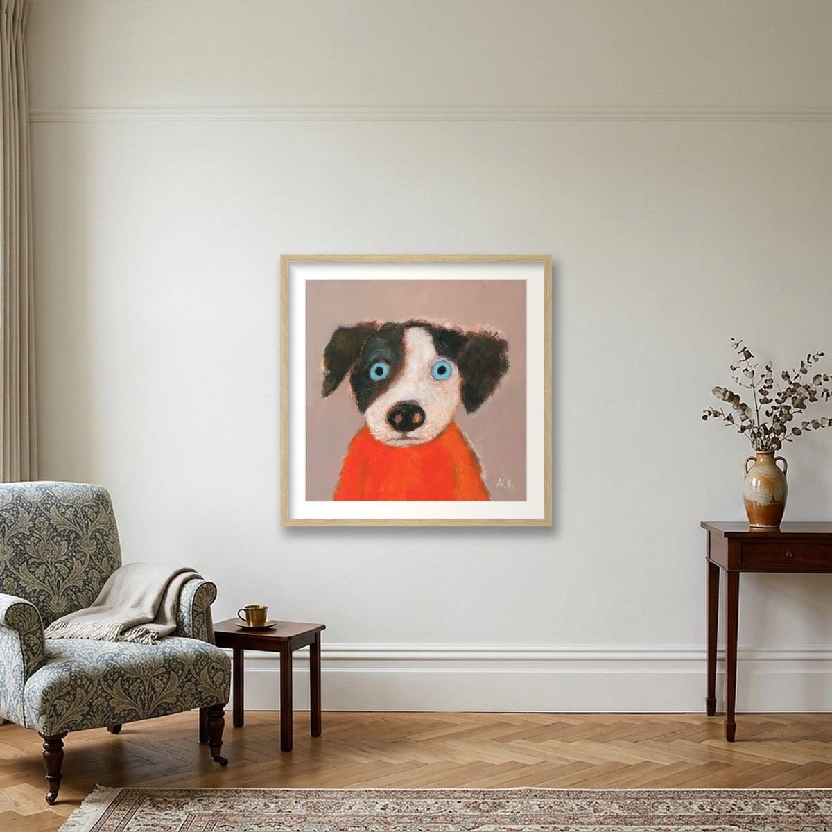 Waiting For Lunch? — 50×50cm, 20×20" Oak Frame