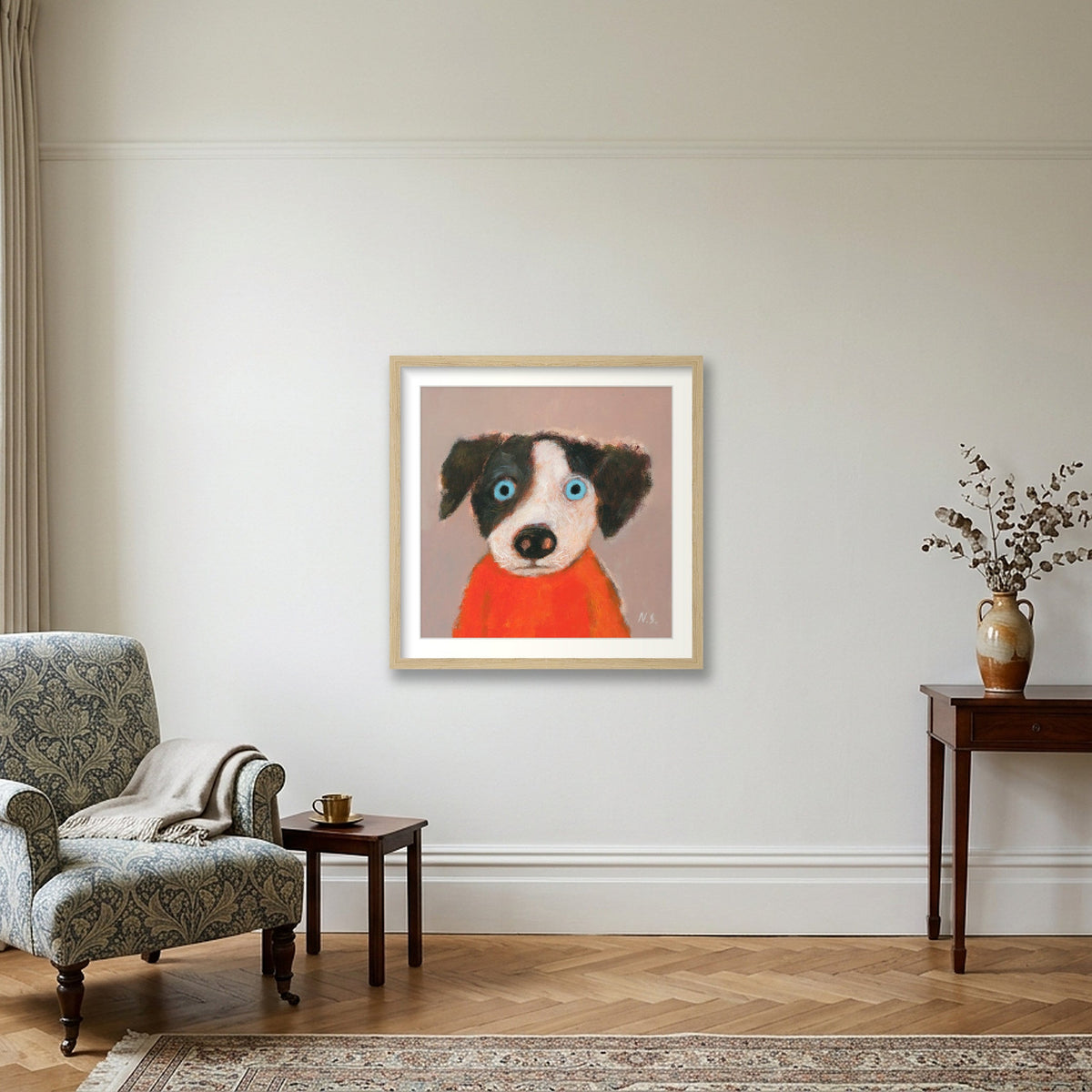 Waiting For Lunch? — 40×40cm, 16×16" Oak Frame