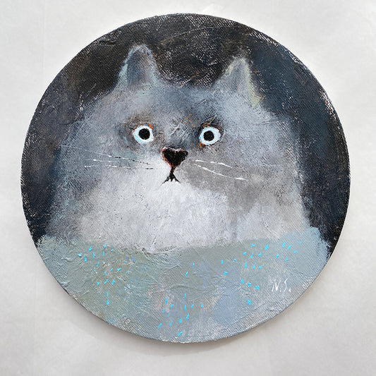 Surprised Grey Cat – Original