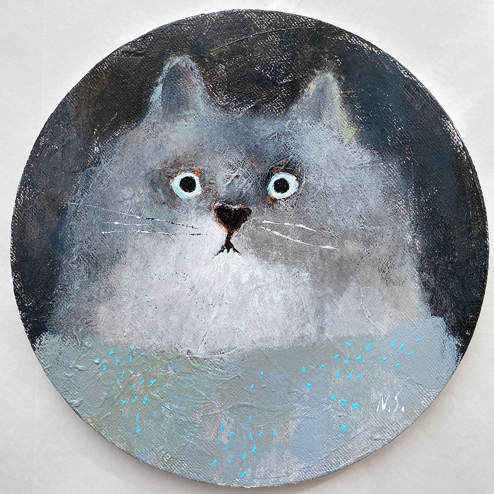 Surprised Grey Cat – Original