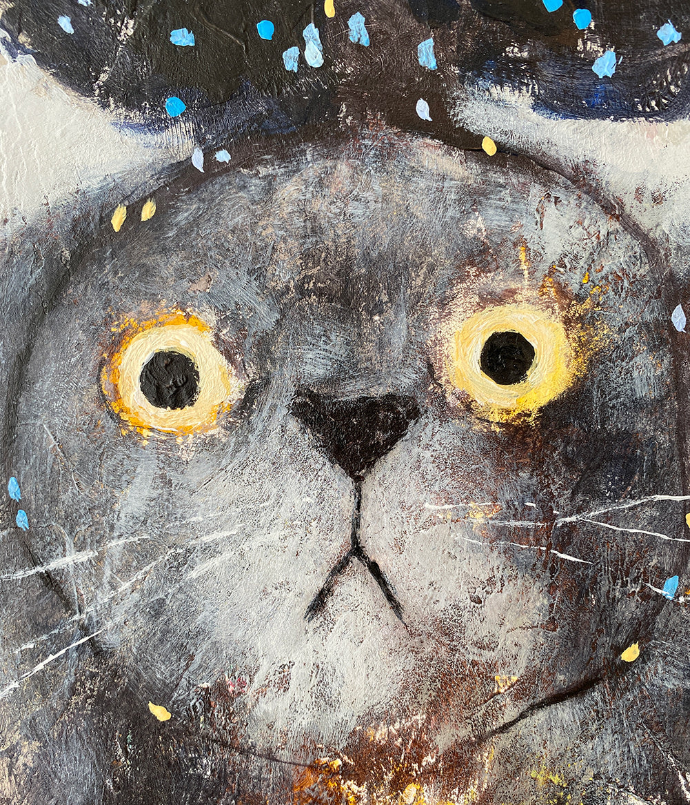 Cat with a Spotted Bow – Original