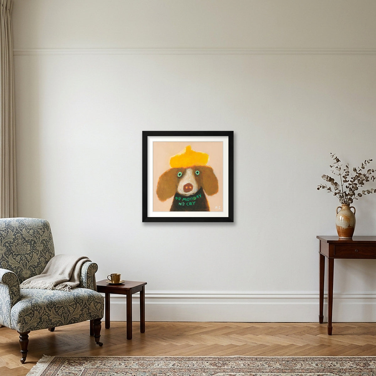 No Monday No Cry — 30×30cm, 12×12" Black Frame