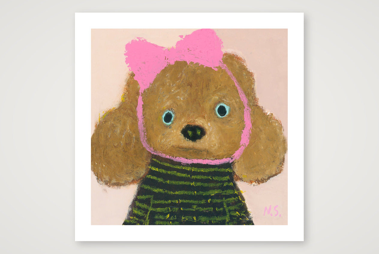 Pink Bow — 30×30cm, 12×12" Print only