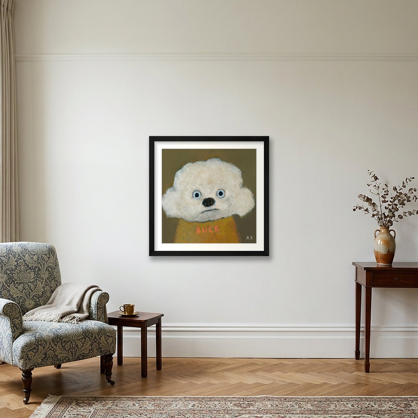 Duck Jumper — 40×40cm, 16×16" Black Frame