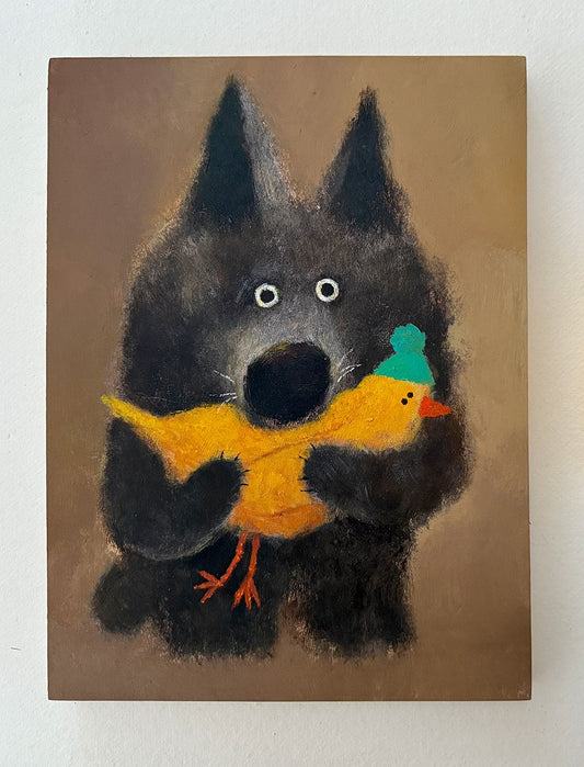 Wolf and Bird – Original 23x30 cm