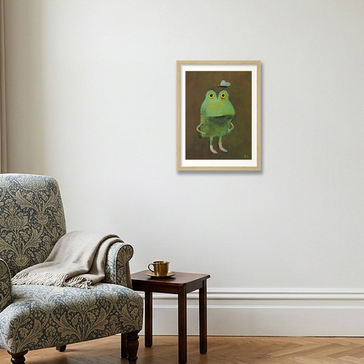 One Hungry Frog — 30×40cm, 12×16" Oak Frame