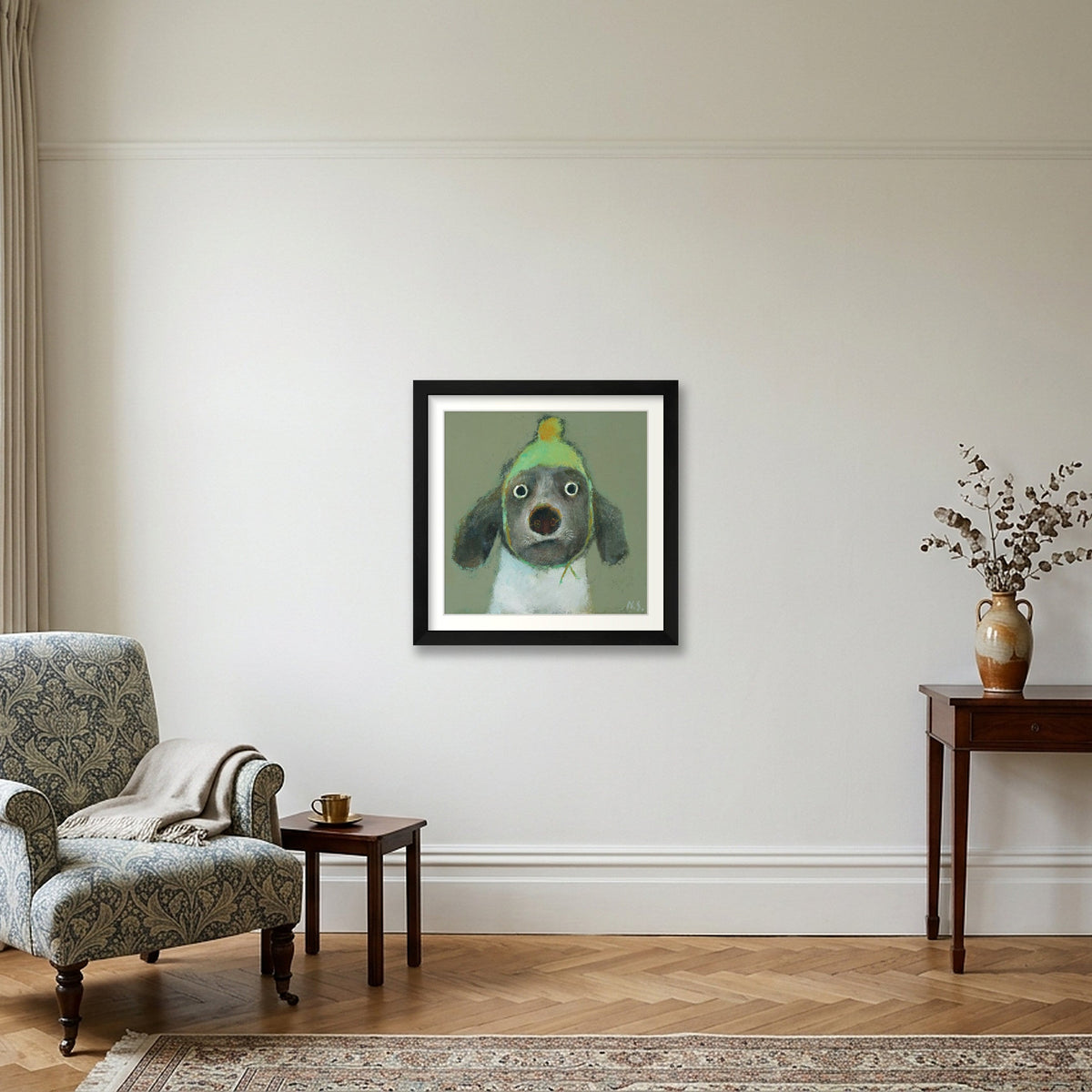 Little Hat — 30×30cm, 12×12" Black Frame