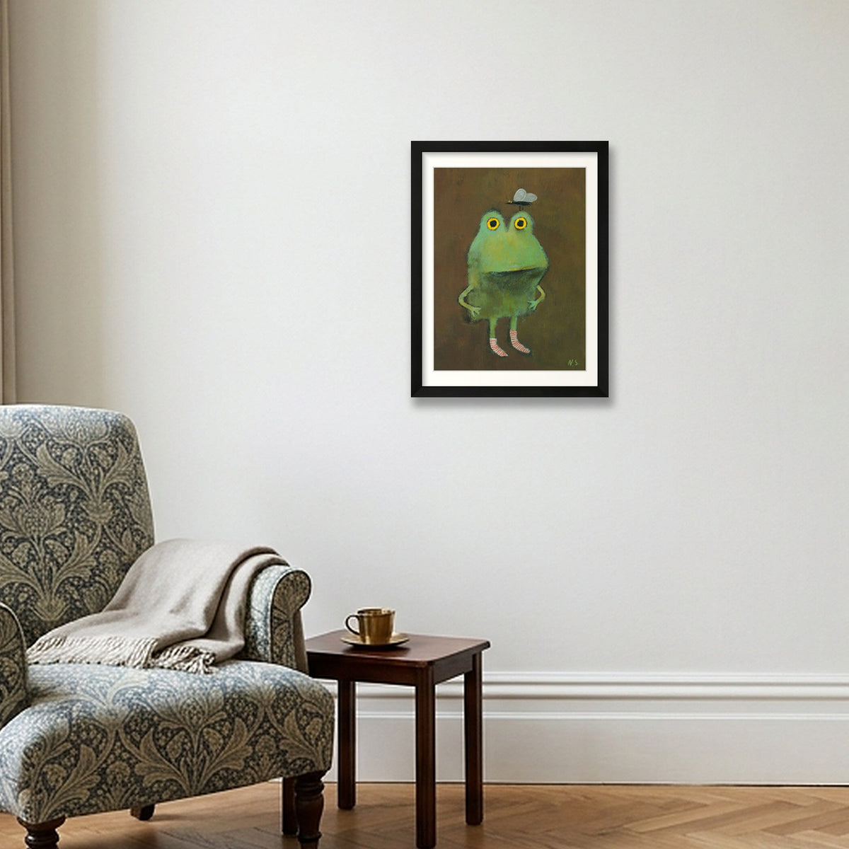 One Hungry Frog — 30×40cm, 12×16" Black Frame