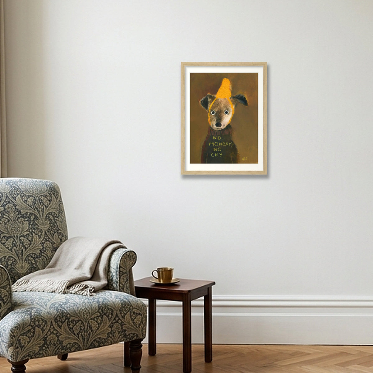 No Mondays No Cry  — 30×40cm, 12×16" Oak Frame