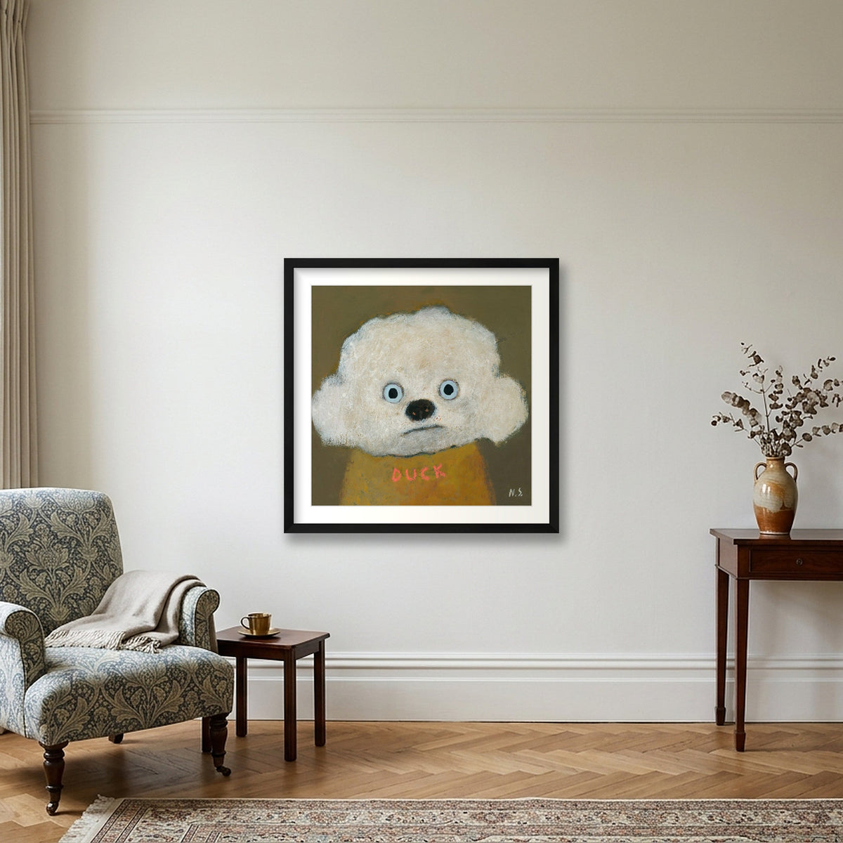 Duck Jumper — 50×50cm, 20×20" Black Frame