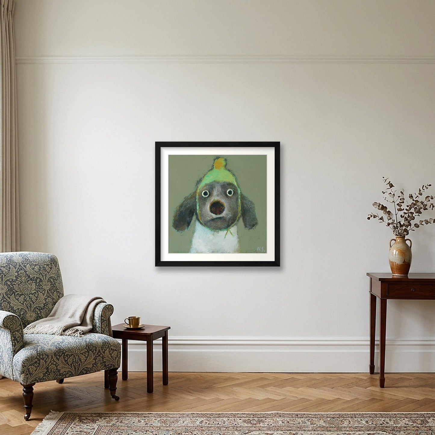 Little Hat — 40×40cm, 16×16" Black Frame