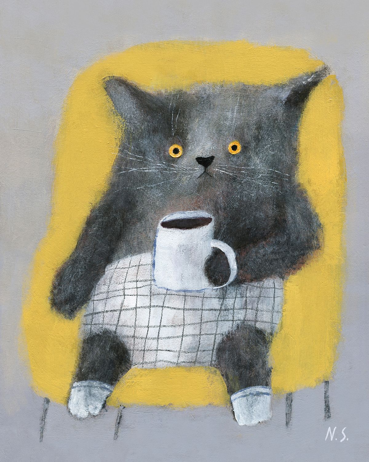  Cat in the Yellow Chair 