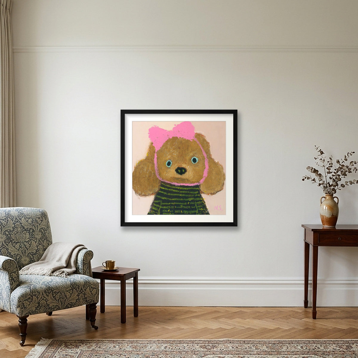 Pink Bow — 50×50cm, 20×20" Black Frame