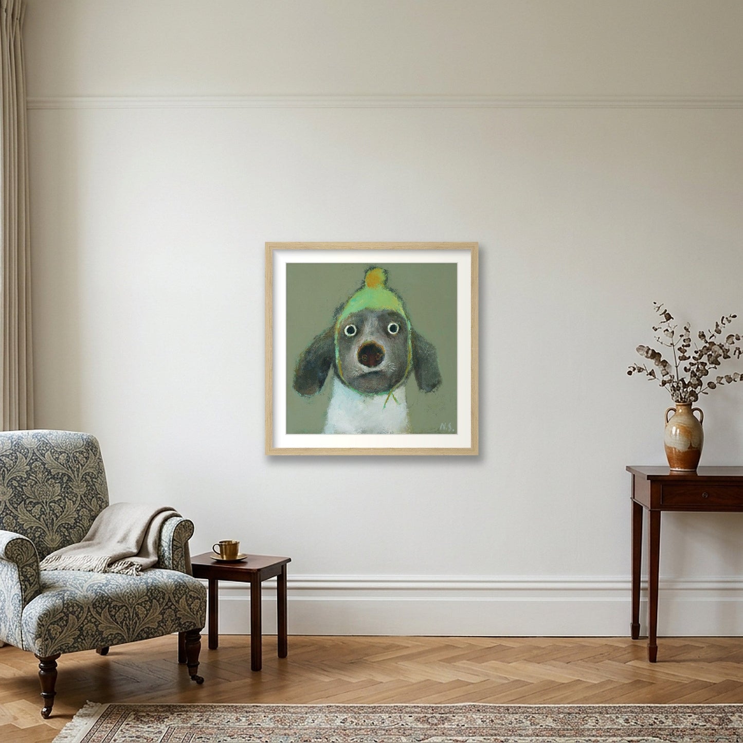 Little Hat — 40×40cm, 16×16" Oak Frame